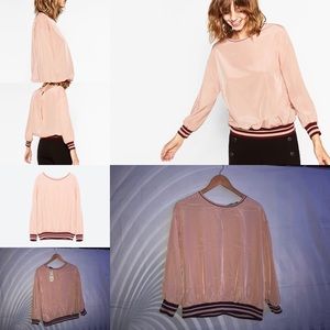 Zara Contrasting Rib Top